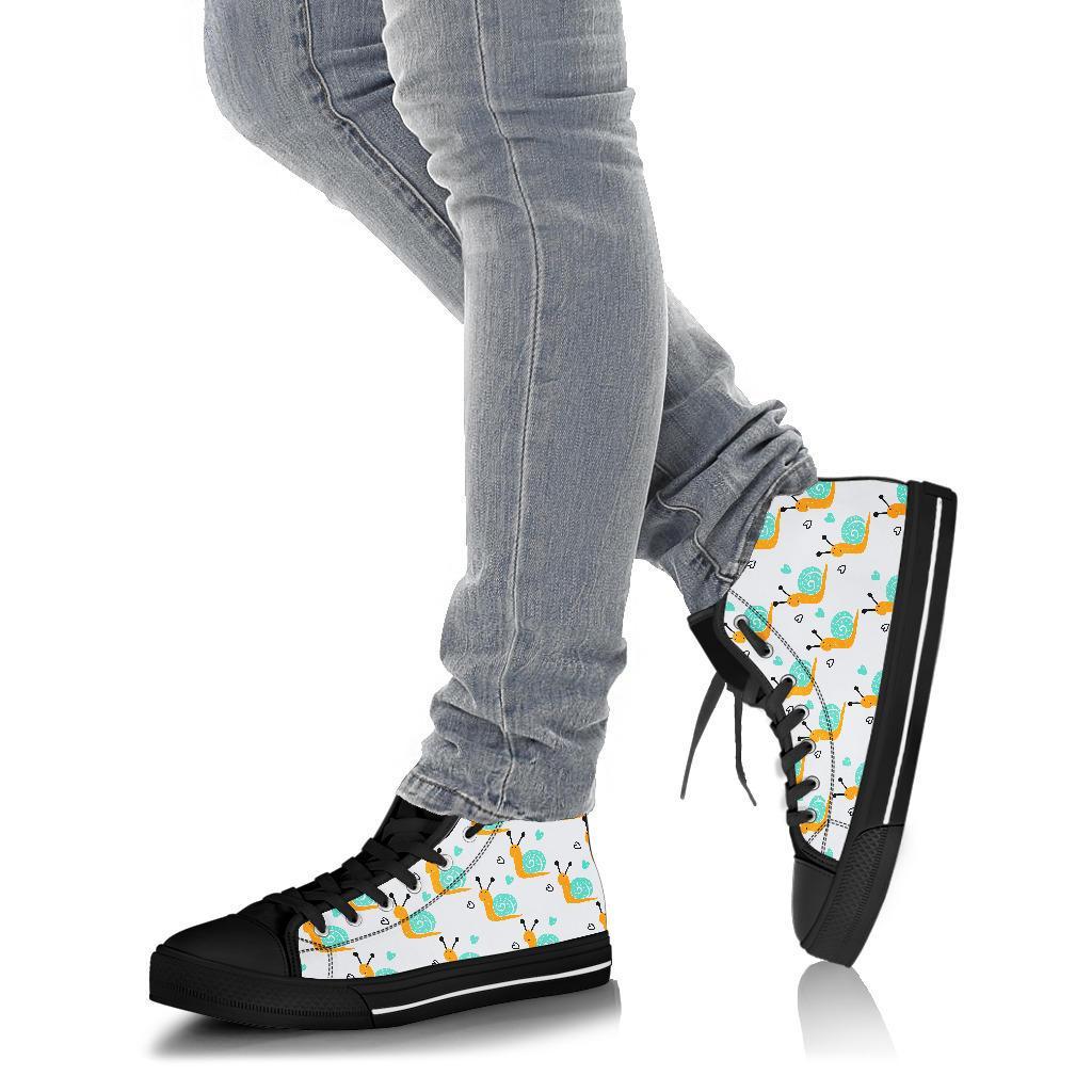 Pattern Print Snail Men Women's High Top Shoes-grizzshop