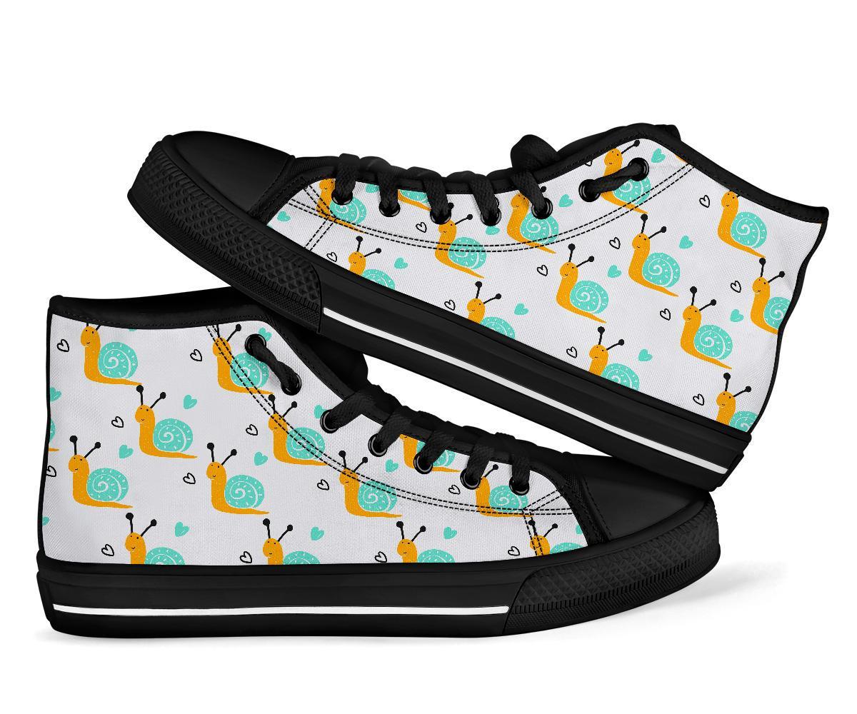 Pattern Print Snail Men Women's High Top Shoes-grizzshop