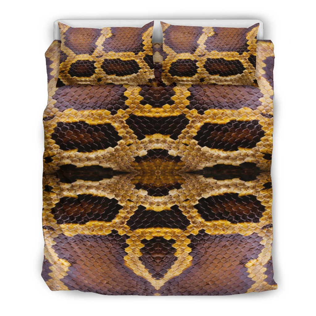 Pattern Print Snakeskin Python Skin Duvet Cover Bedding Set-grizzshop