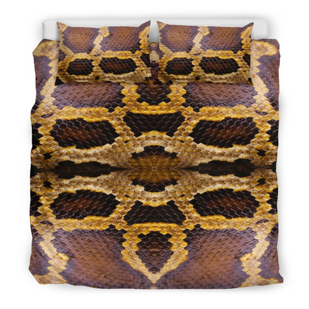 Pattern Print Snakeskin Python Skin Duvet Cover Bedding Set-grizzshop