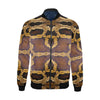 Pattern Print Snakeskin Python Skin Men's Bomber Jacket-grizzshop