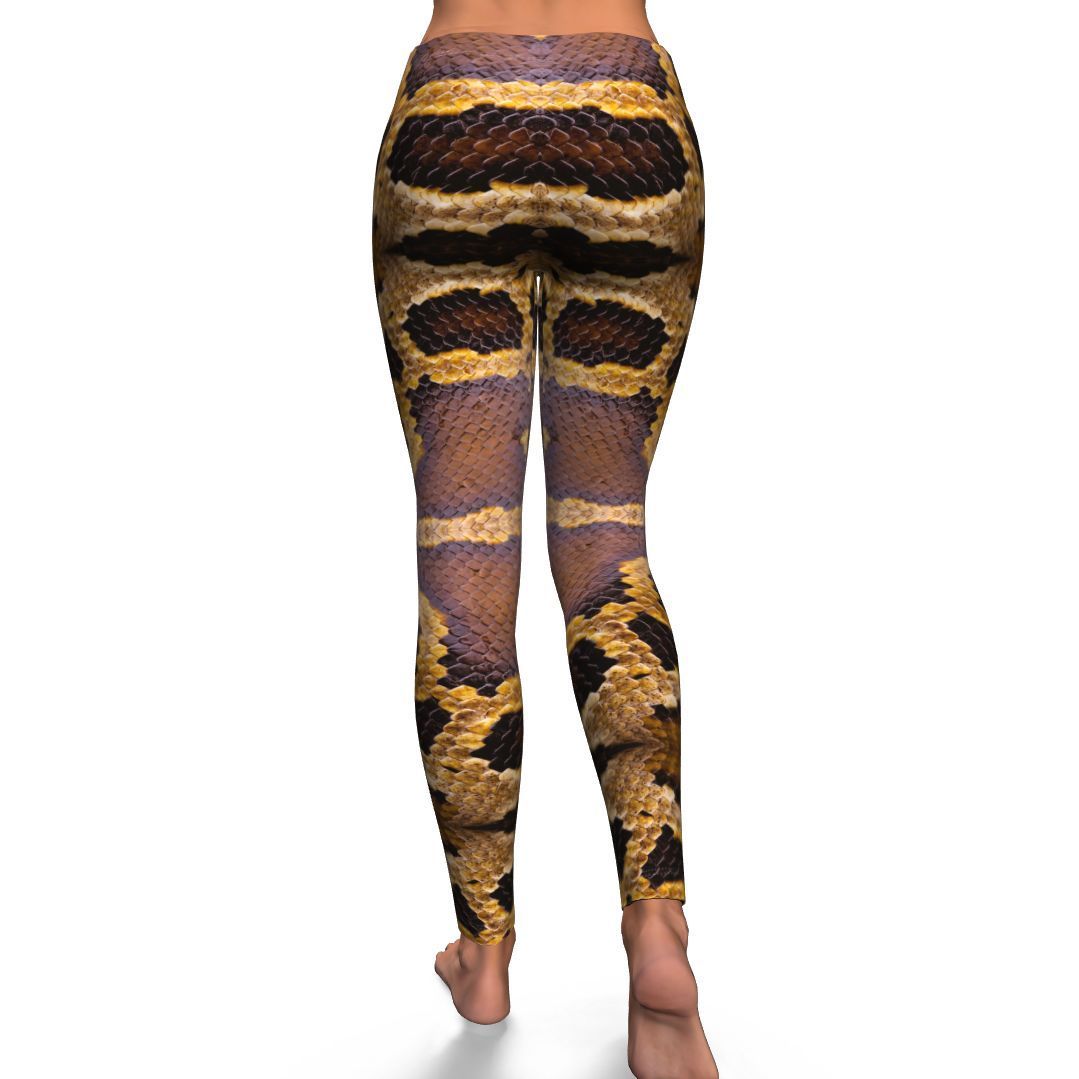 Pattern Print Snakeskin Python Skin Pattern Women Leggings-grizzshop