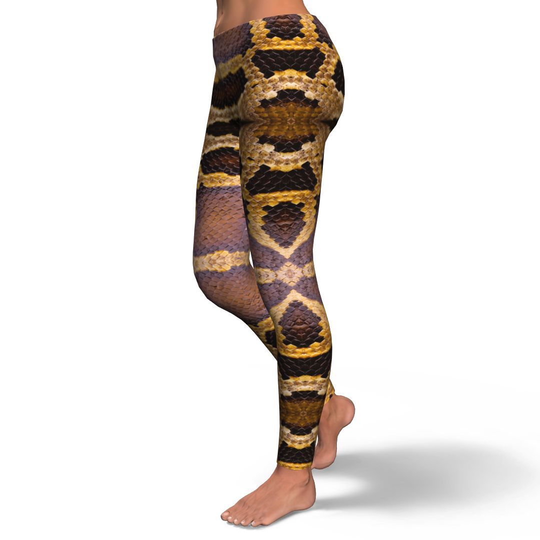 Pattern Print Snakeskin Python Skin Pattern Women Leggings-grizzshop