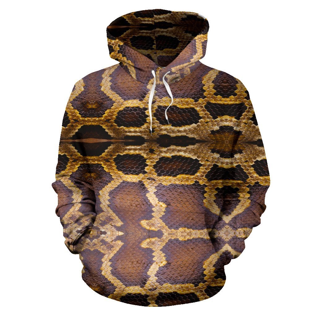 Pattern Print Snakeskin Python Skin Women Men Pullover Hoodie-grizzshop