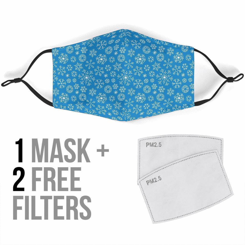 Pattern Print Snowflake Face Mask-grizzshop