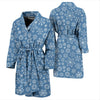 Pattern Print Snowflake Men Long Robe-grizzshop