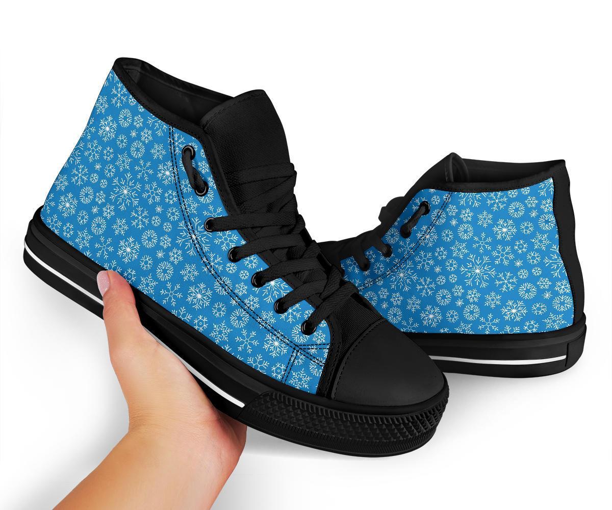 Pattern Print Snowflake Men Women's High Top Shoes-grizzshop