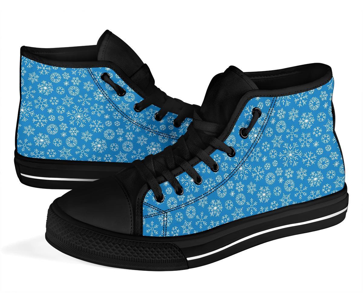 Pattern Print Snowflake Men Women's High Top Shoes-grizzshop