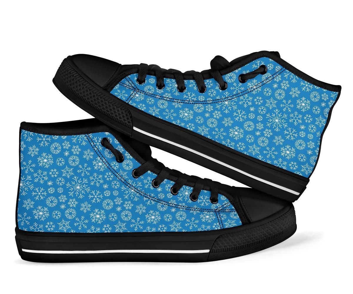 Pattern Print Snowflake Men Women's High Top Shoes-grizzshop
