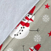 Pattern Print Snowflake Snowman Blanket-grizzshop