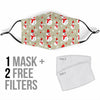 Pattern Print Snowflake Snowman Face Mask-grizzshop