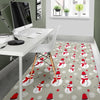 Pattern Print Snowflake Snowman Floor Mat-grizzshop