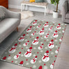 Pattern Print Snowflake Snowman Floor Mat-grizzshop