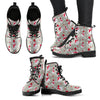 Pattern Print Snowflake Snowman Men Women Leather Boots-grizzshop