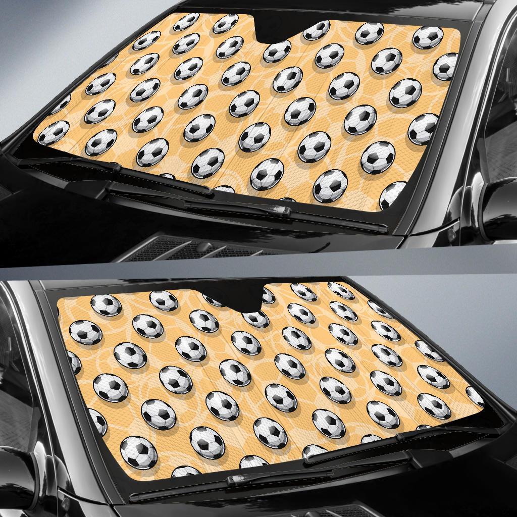 Pattern Print Soccer Car Sun Shade-grizzshop