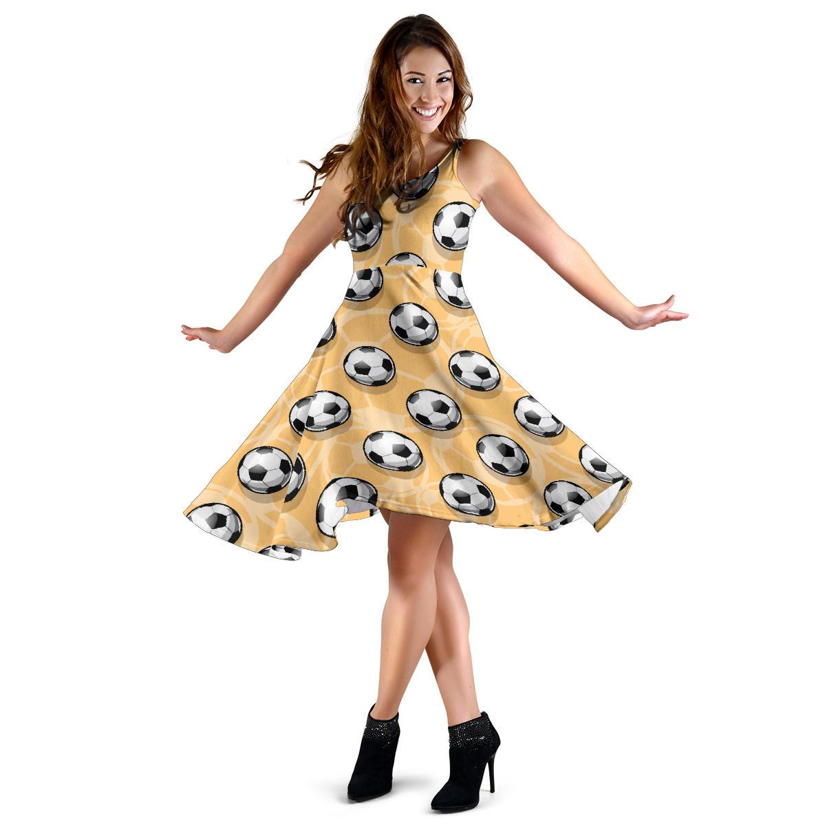 Pattern Print Soccer Dress-grizzshop