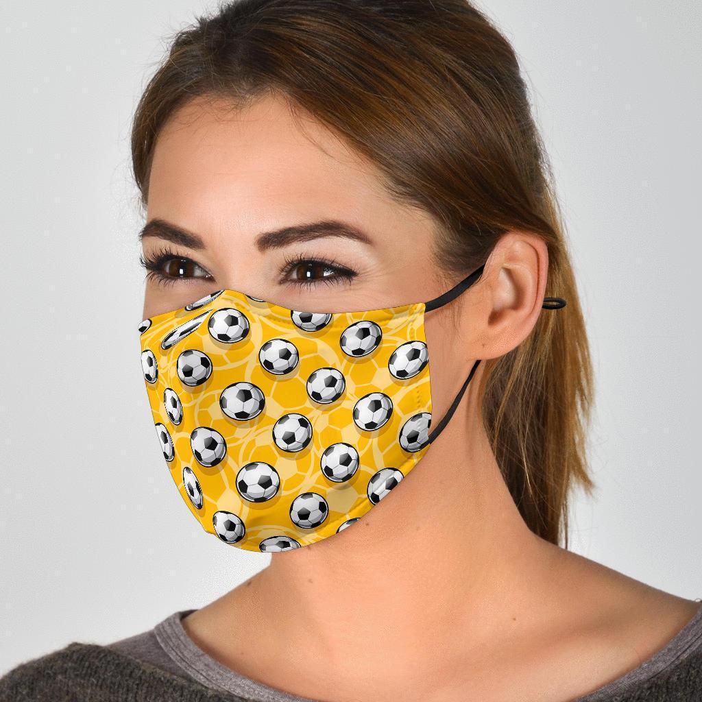 Pattern Print Soccer Face Mask-grizzshop