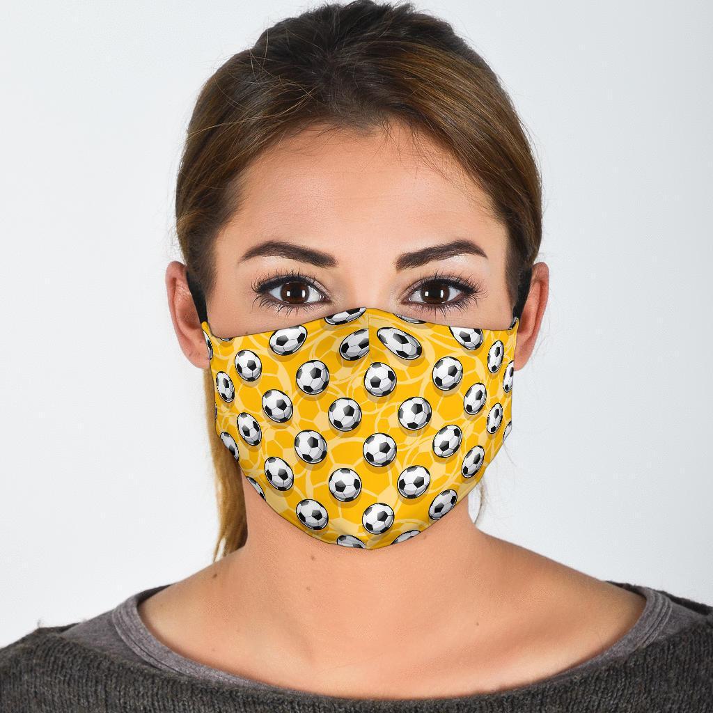 Pattern Print Soccer Face Mask-grizzshop