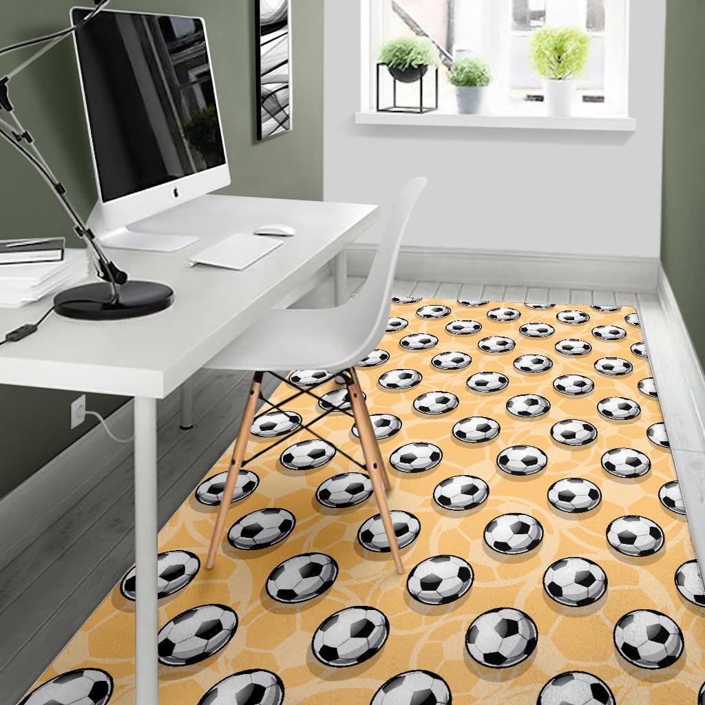Pattern Print Soccer Floor Mat-grizzshop