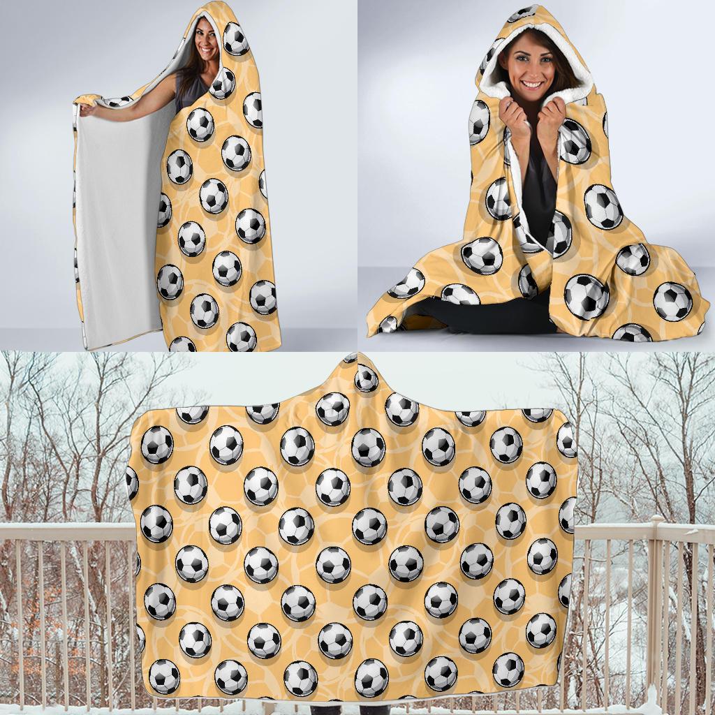 Pattern Print Soccer Hooded Blanket-grizzshop