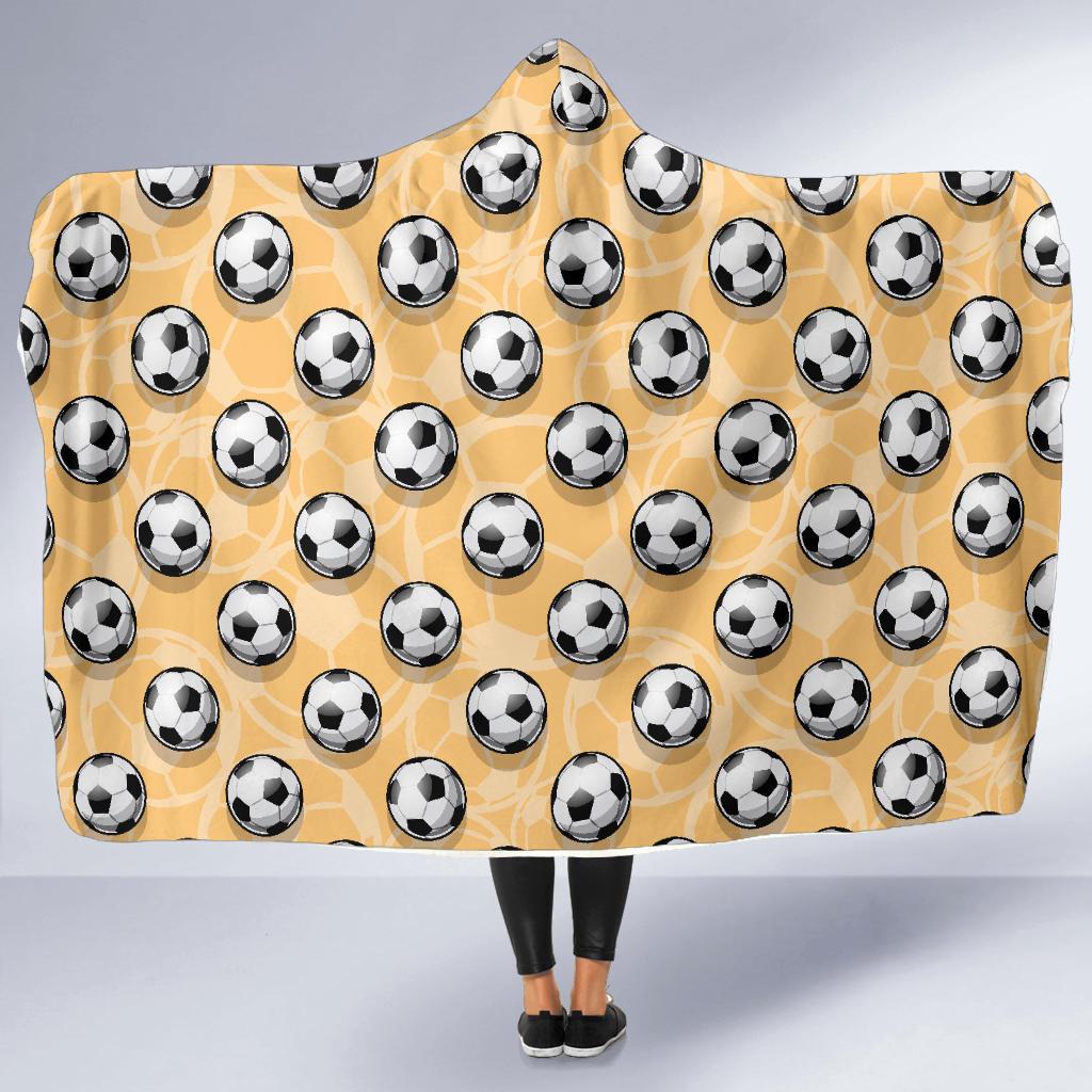 Pattern Print Soccer Hooded Blanket-grizzshop