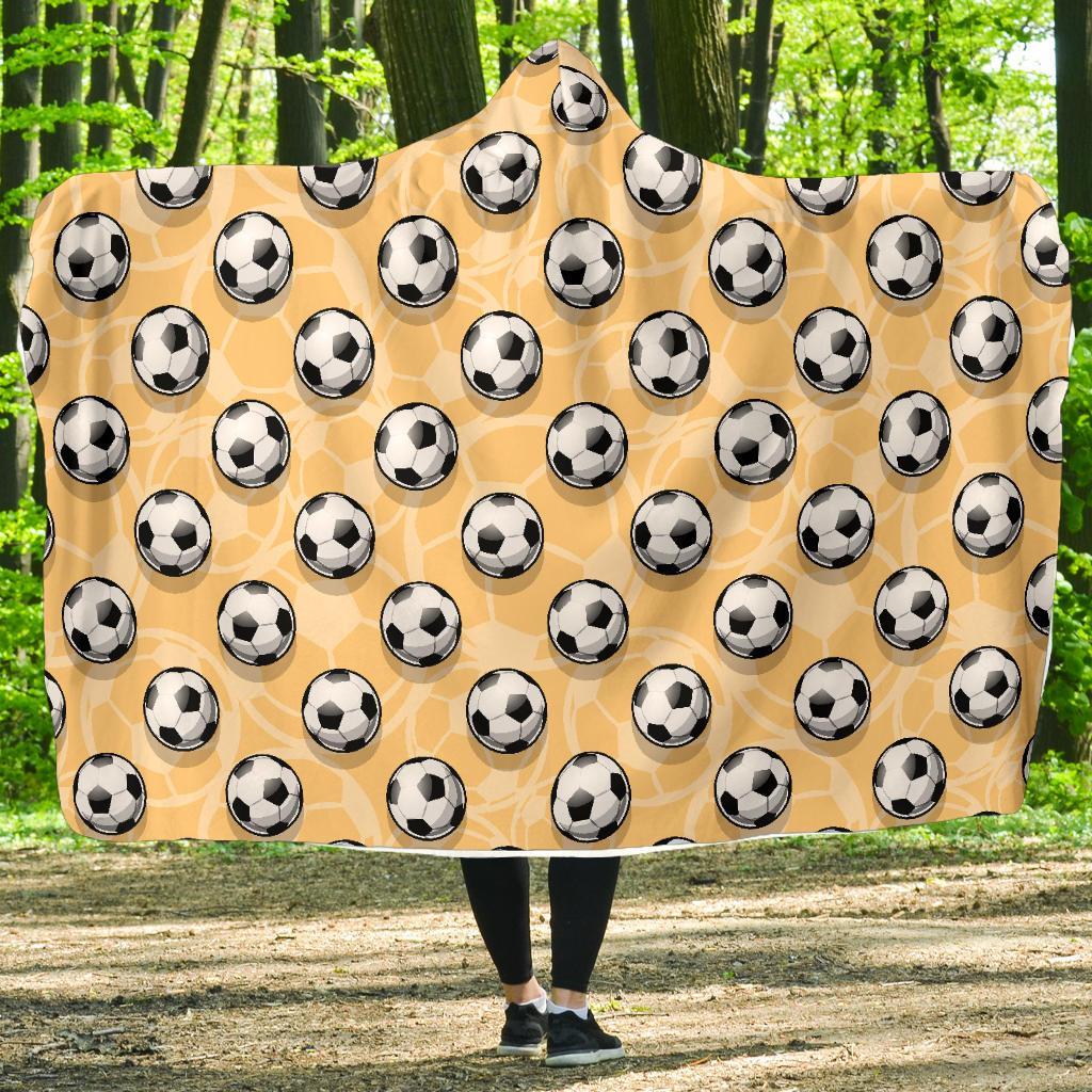 Pattern Print Soccer Hooded Blanket-grizzshop