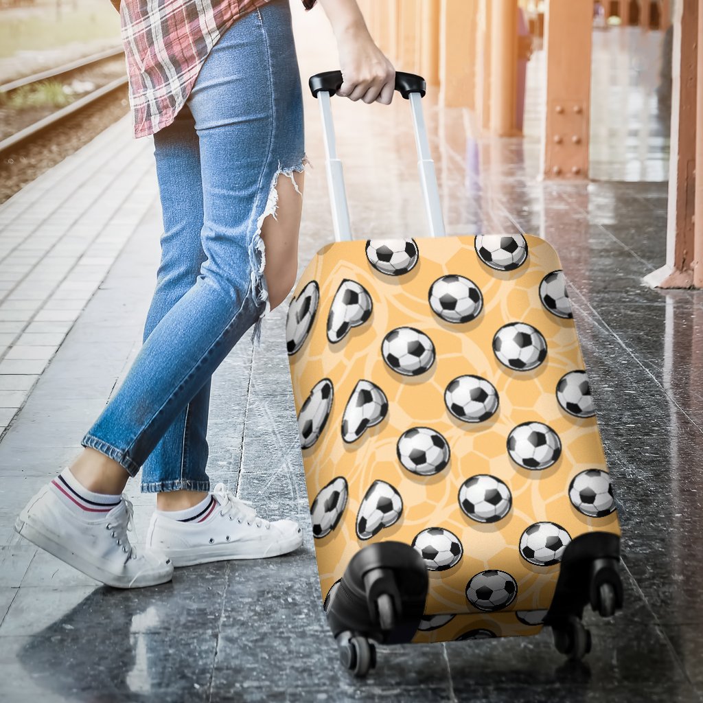 Pattern Print Soccer Luggage Cover Protector-grizzshop