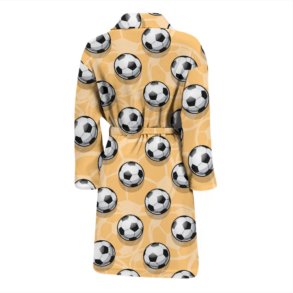 Pattern Print Soccer Men Long Robe-grizzshop