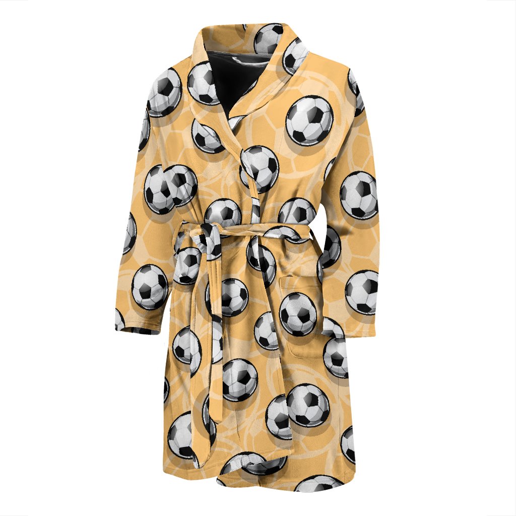 Pattern Print Soccer Men Long Robe-grizzshop