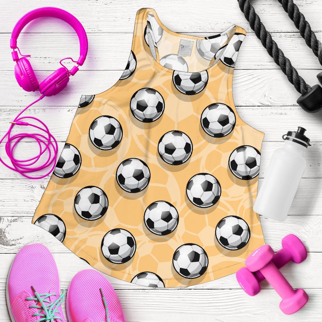 Pattern Print Soccer Women's Racerback Tank Tops-grizzshop