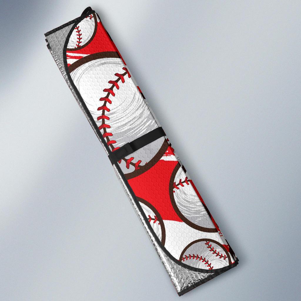 Pattern Print Softball Car Sun Shade-grizzshop