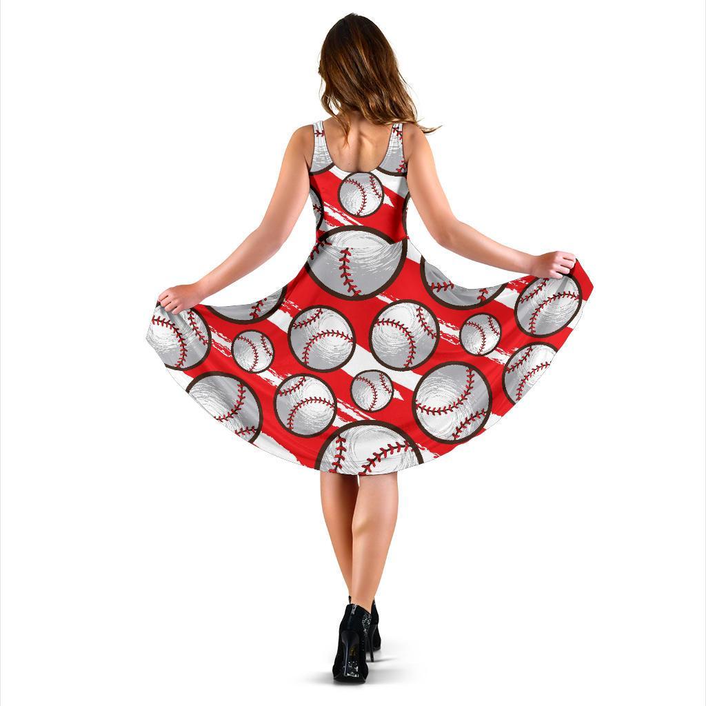 Pattern Print Softball Dress-grizzshop