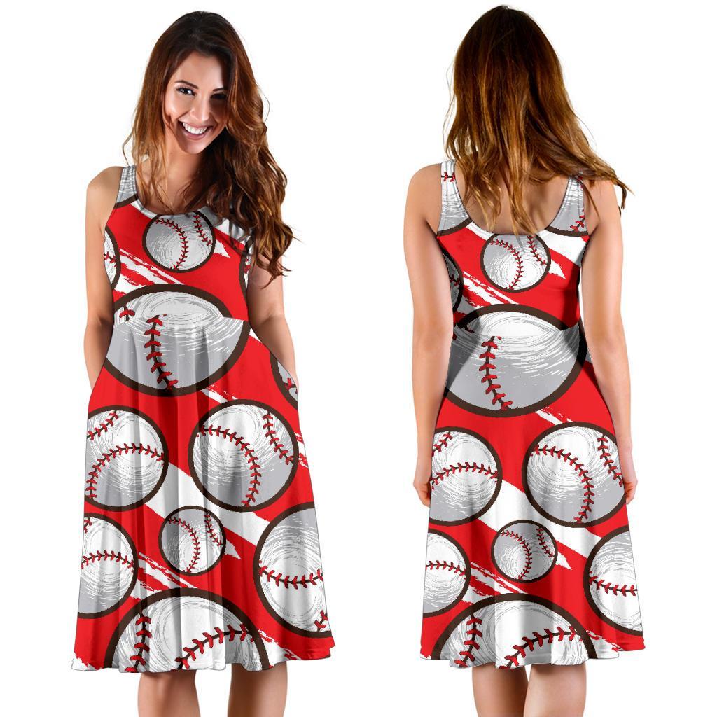 Pattern Print Softball Dress-grizzshop