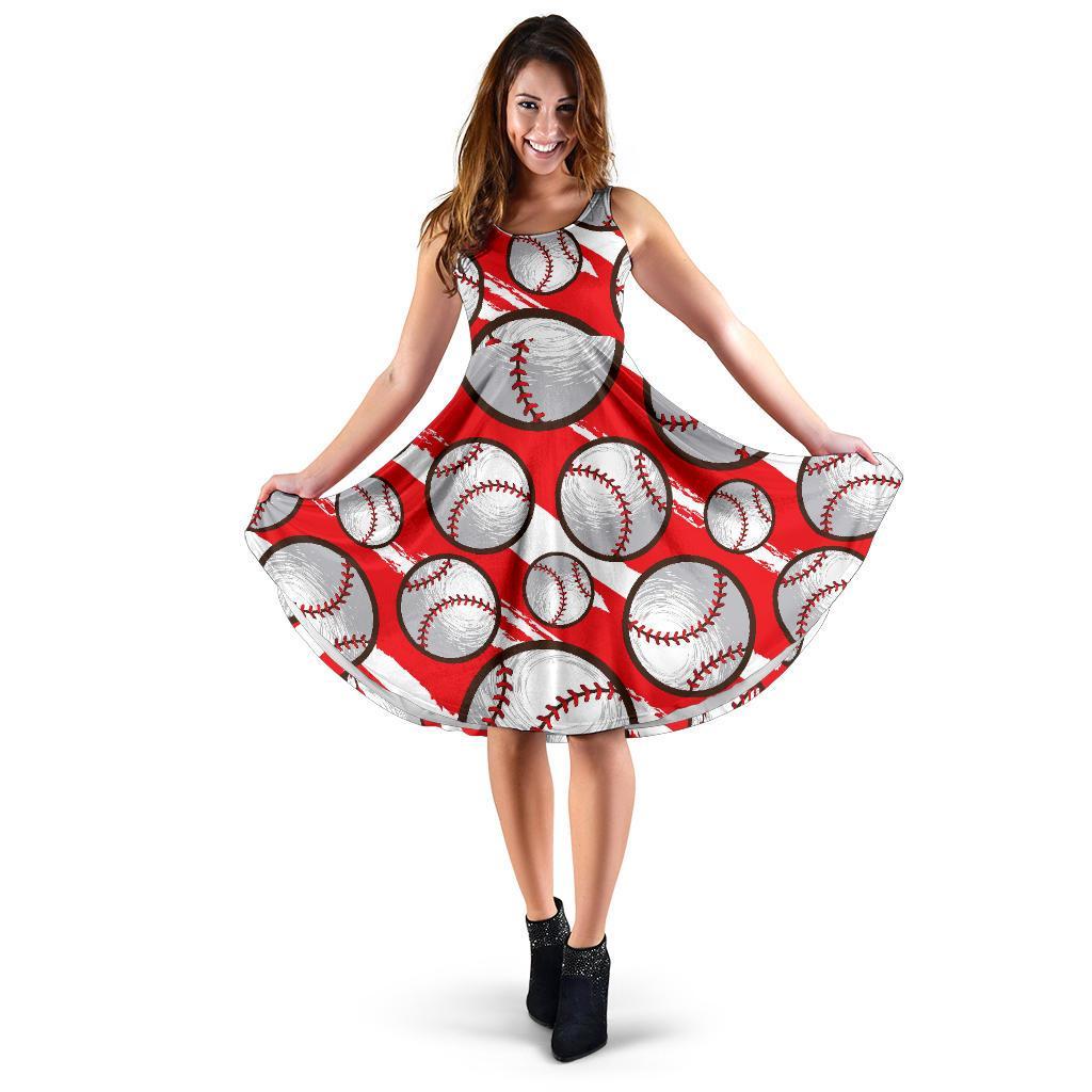 Pattern Print Softball Dress-grizzshop