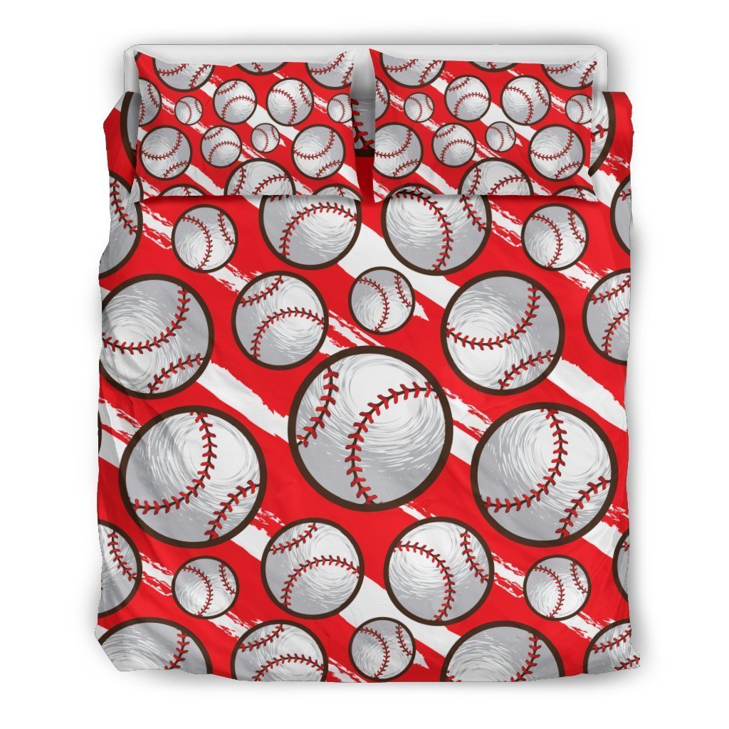 Pattern Print Softball Duvet Cover Bedding Set-grizzshop