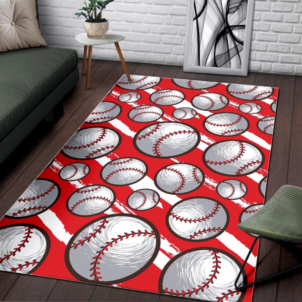 Pattern Print Softball Floor Mat-grizzshop