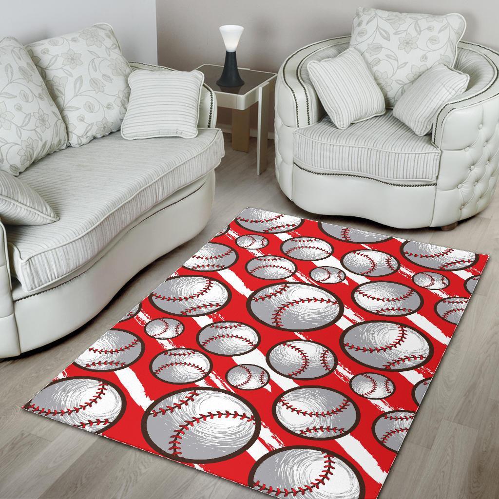 Pattern Print Softball Floor Mat-grizzshop