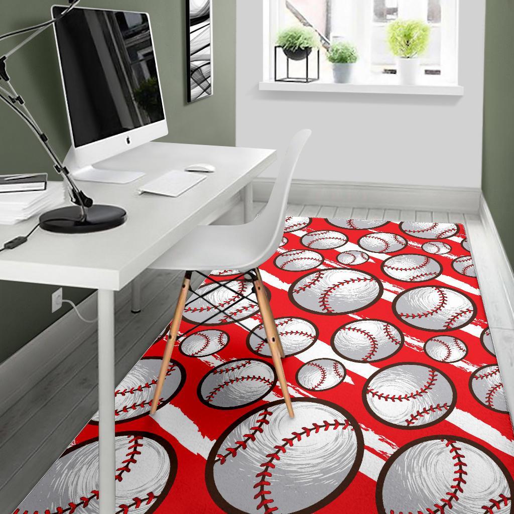 Pattern Print Softball Floor Mat-grizzshop