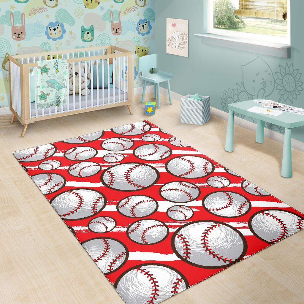 Pattern Print Softball Floor Mat-grizzshop