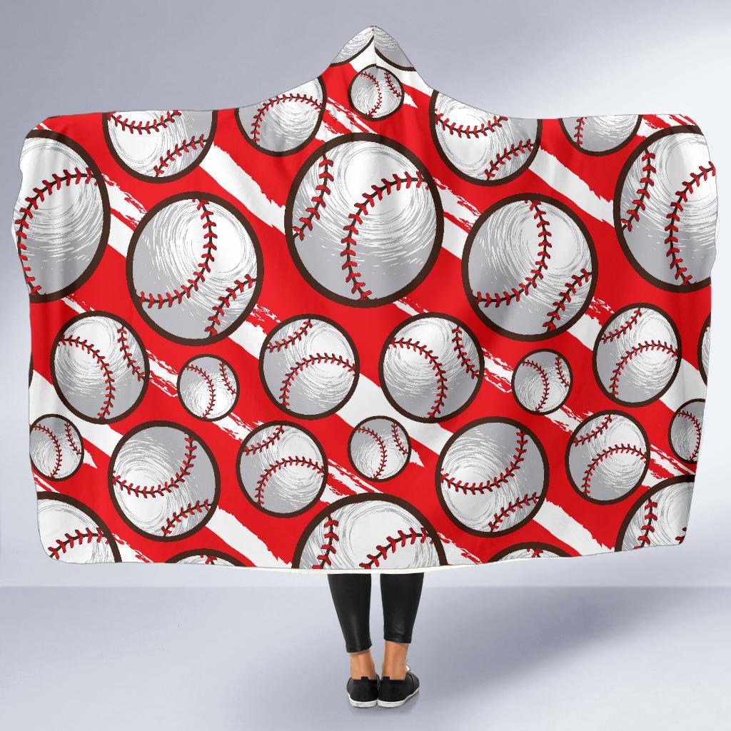 Pattern Print Softball Hooded Blanket-grizzshop