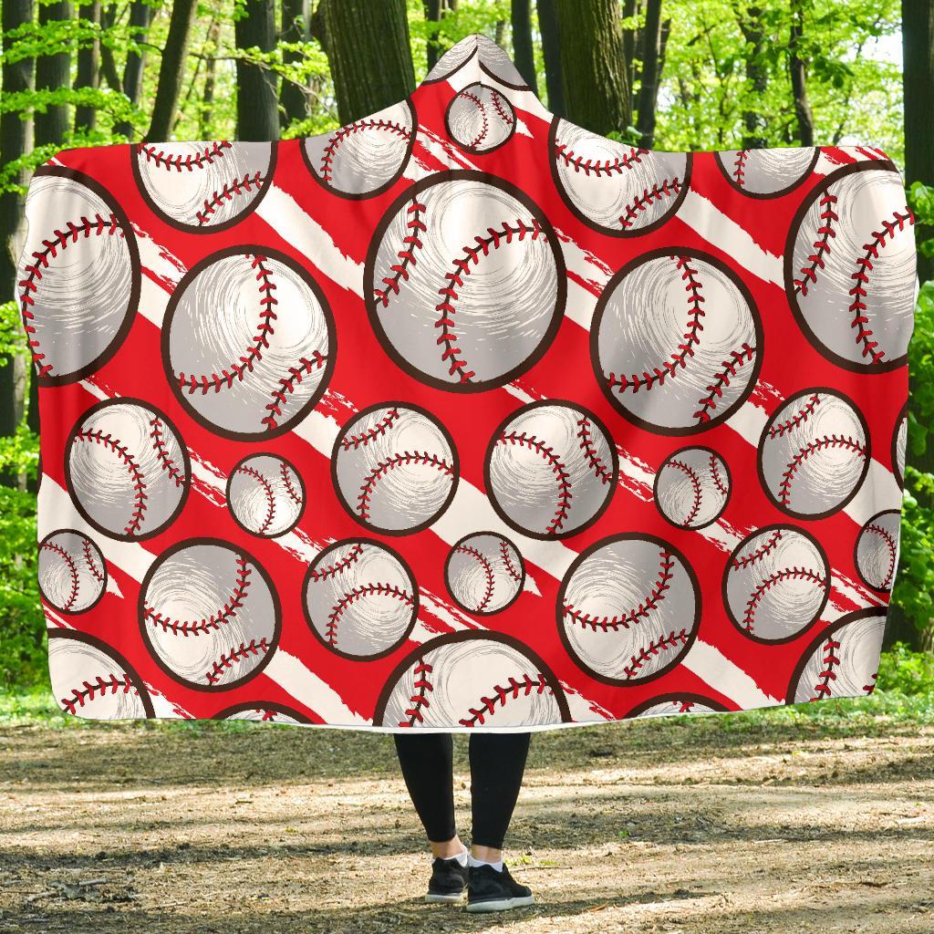 Pattern Print Softball Hooded Blanket-grizzshop