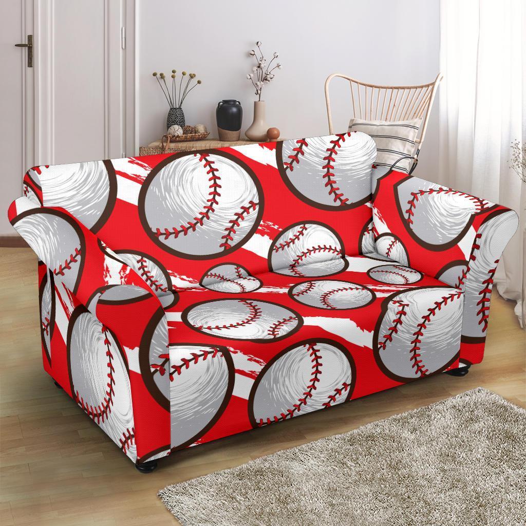 Pattern Print Softball Loveseat Cover-grizzshop