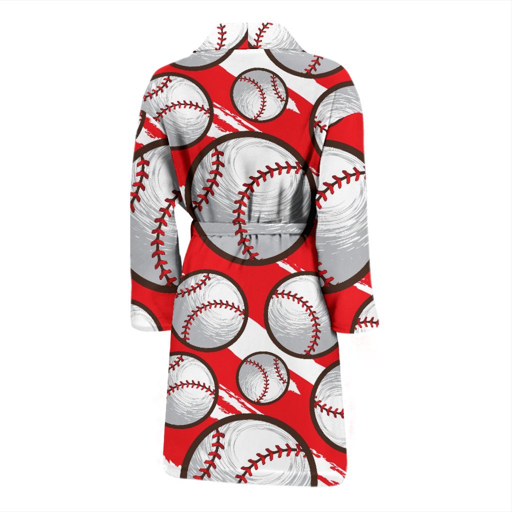 Pattern Print Softball Men Long Robe-grizzshop