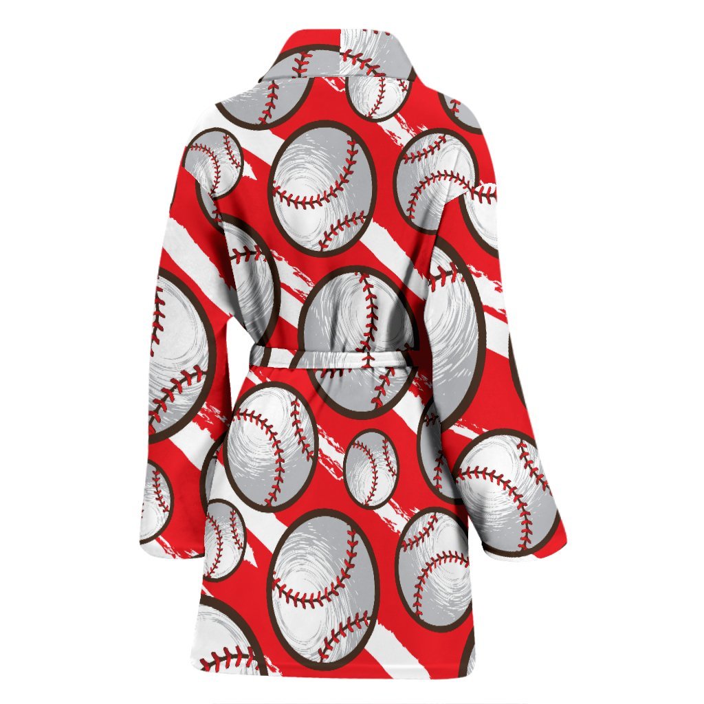 Pattern Print Softball Pattern Print Women Long Robe-grizzshop