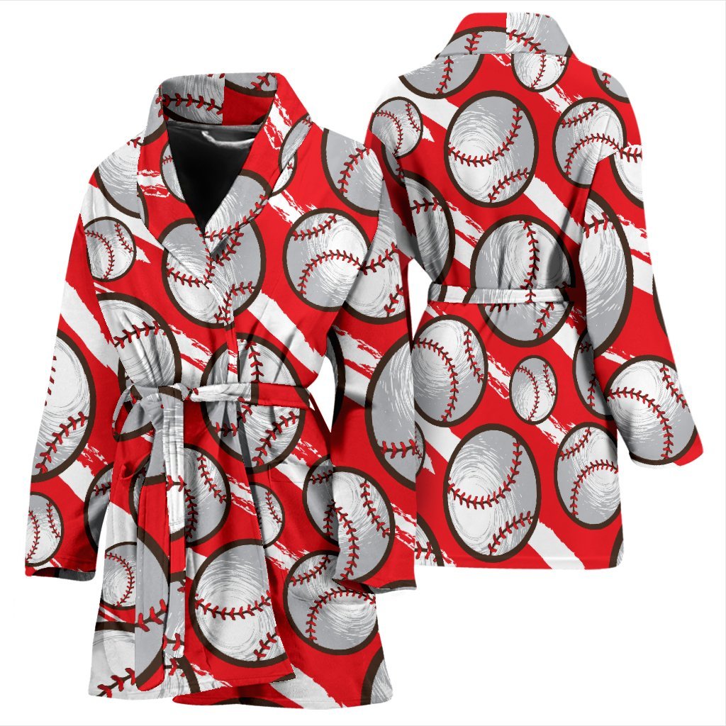 Pattern Print Softball Pattern Print Women Long Robe-grizzshop