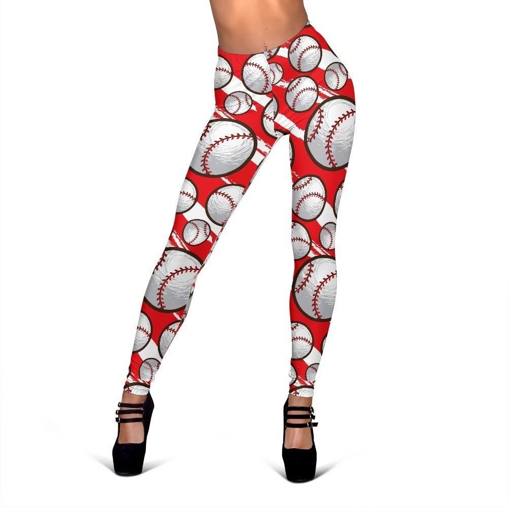 Pattern Print Softball Print Pattern Women Leggings-grizzshop