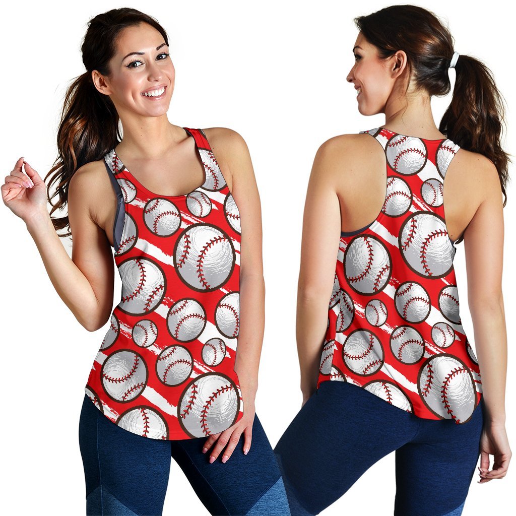 Pattern Print Softball Women's Racerback Tank Tops-grizzshop