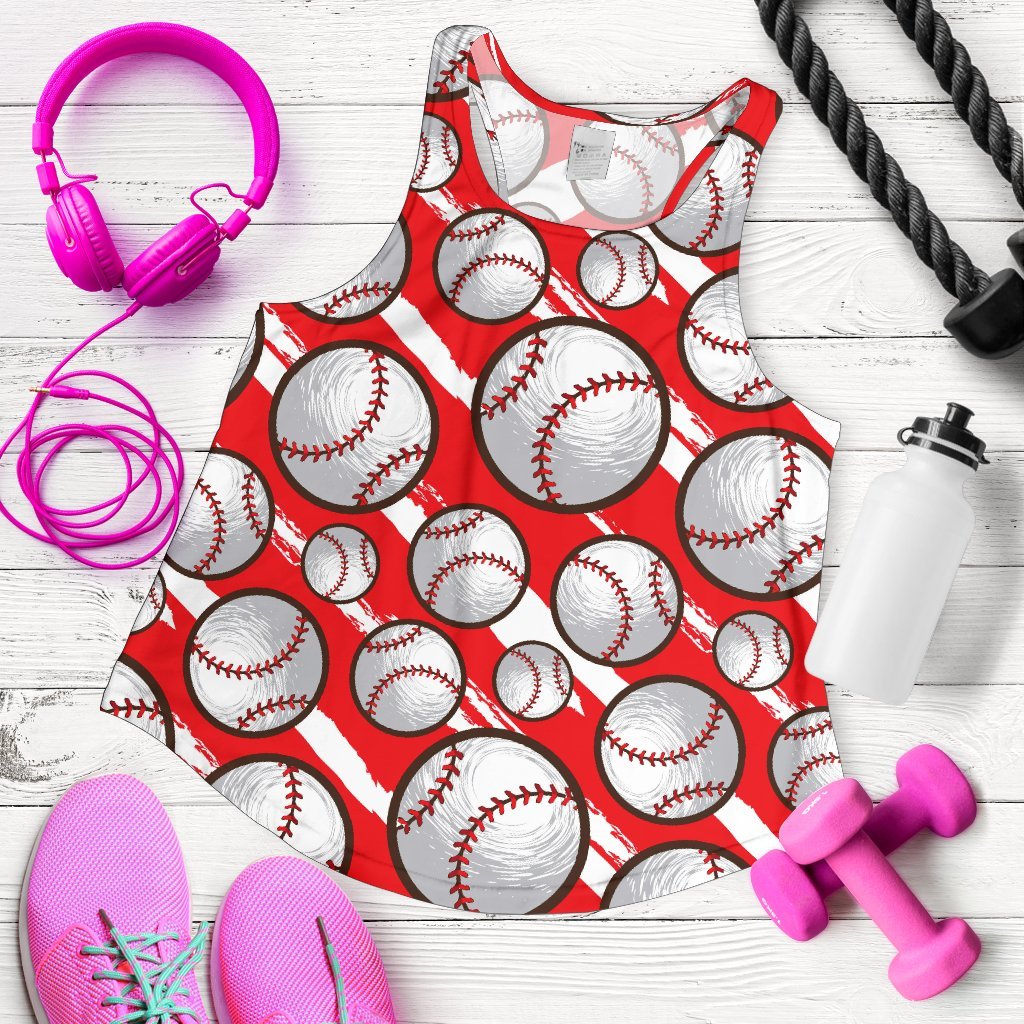Pattern Print Softball Women's Racerback Tank Tops-grizzshop