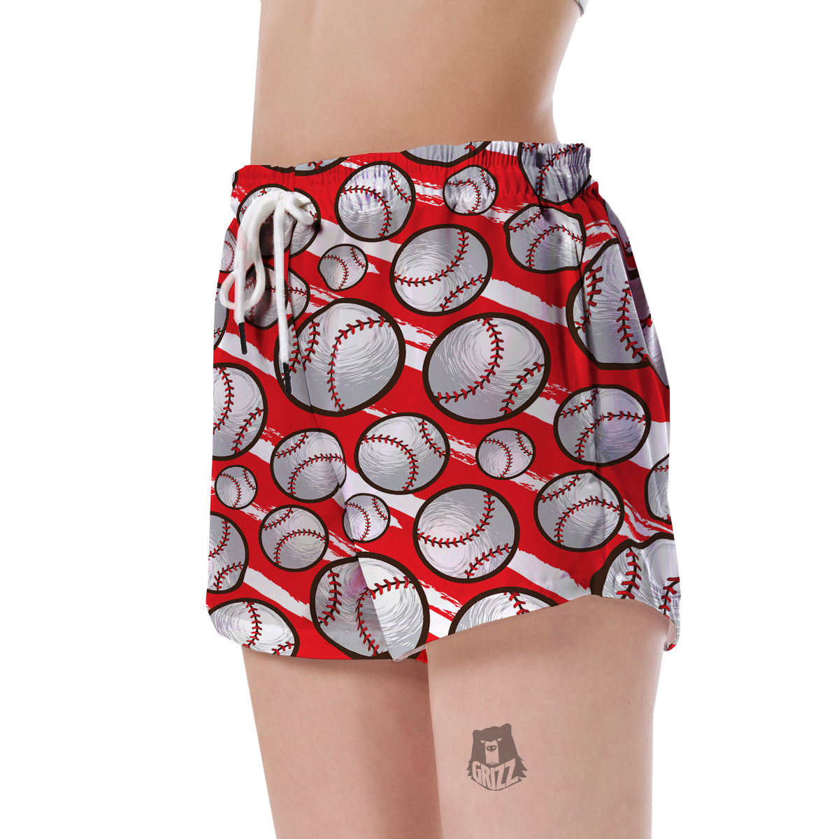 Pattern Print Softball Women's Shorts-grizzshop