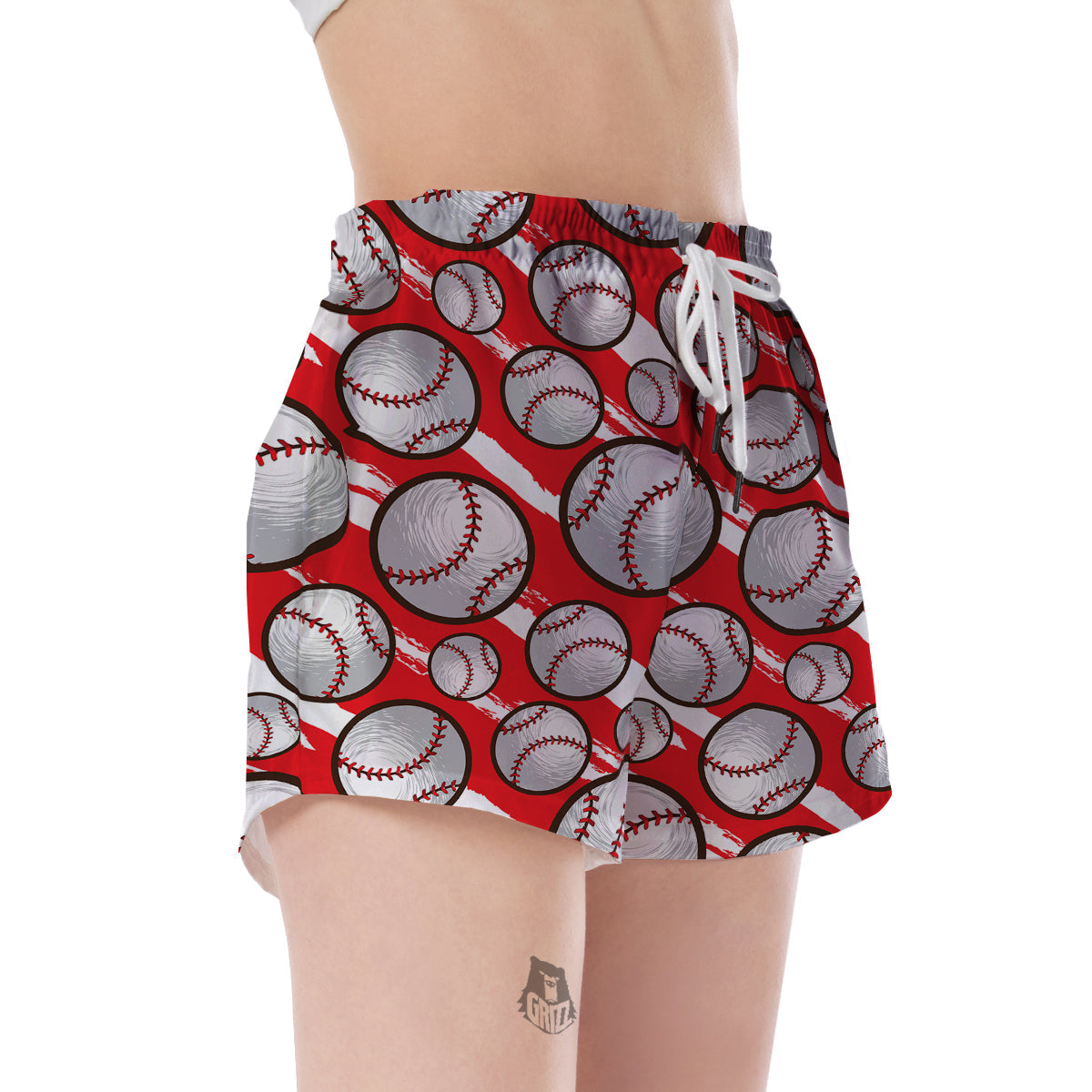 Pattern Print Softball Women's Shorts-grizzshop